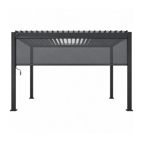 Zestaw Pergola bioklimatyczna aluminiowo-stalowa MIRADOR Element 88 - 3 x 4 m + ROLETA 4M | Antracyt